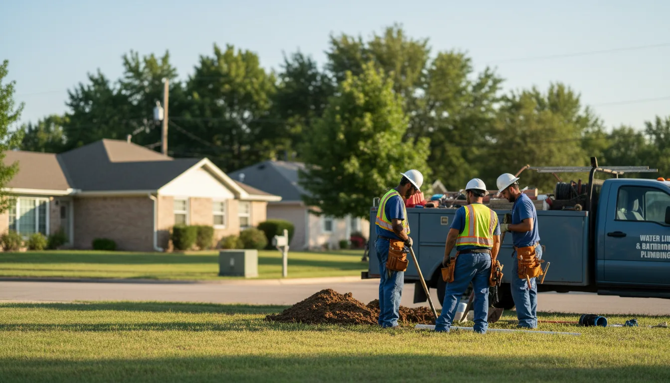 Residential water line and bathroom plumbing service in Redfield, IA